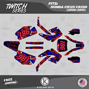 グラフィックキット HONDA CR125 CR250 2000 2001 CR 125 CR 250 Twitch-レッド ブルー Graphics Kit for HONDA CR125 CR250 2000 2001 CR 125 CR 250 Twitch-Red Blue