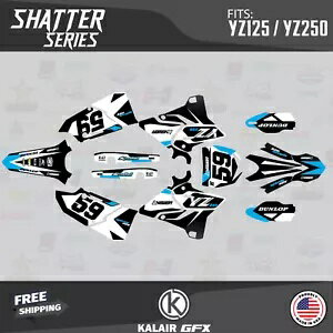 ヤマハ YZ 125 250 (2015-2021) YZ125 YZ250 シャッター シリーズ用グラフィックスキット - シアン Graphics Kit for Yamaha YZ 125 250 (2015-2021) YZ125 YZ250 Shatter Series- Cyan