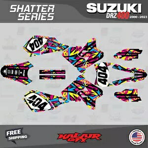 スズキ DRZ400 SM S E (全年式) シャッターシリーズ用グラフィックキット - ピンク Graphics kit for Suzuki DRZ400 SM S E (All years) Shatter Series - Pink
