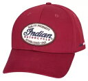 インディアン モーターサイクル メンズ レッド パッチ ハット スクリプト ロゴ付き フリーサイズ INDIAN MOTORCYCLE MENS RED PAT...