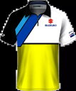 Factory Effex チームピットシャツ M ホワイト/イエロー スズキ 23-85402 Factory Effex Team Pit Shirts M White/Yellow Suzuki 23-85402