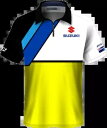 Factory Effex チーム ピット シャツ XL ホワイト/イエロー スズキ 23-85406 Factory Effex Team Pit Shirts XL White/Yellow Suzuki 23-85406
