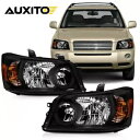 ブラックヘッドライト TO2502151 TO2503151 トヨタ ハイランダー 2004 2006 2005 米国に適合 Black Headlights TO2502151 TO2503151 Fit Toyota Highlander 2004 2006 2005 USA