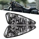 ペアフィットハーレー XL883 1200 ブラックスカルオートバイデカール燃料ガスタンクステッカー Pair Fit Harley XL883 1200 Black Skull Motorcycle Decals Fuel Gas Tank Stickers