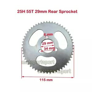 25H 55T 29 ミリメートルリアスプロケット 22 26cc ガススクーター & 電動スクーターかみそり E200 25H..