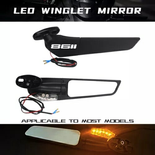 オートバイ LED ライト大型翼リアビューウイングレットサイドミラードゥカティ 1198 Motorcycle LED Light Larger Wing Rear View Winglets Side Mirrors For DUCATI 1198