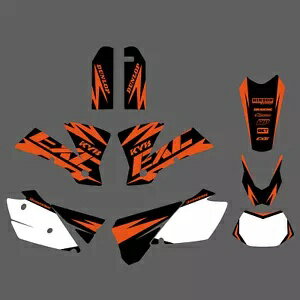 グラフィックスデカールステッカーキット KTM 125 200 250 300 350 400 450 525 EXC 2004 Graphics Decals Stickers Kit For KTM 125 200 250 300 350 400 450 525 EXC 2004(2)