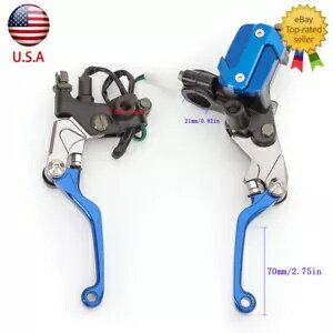 CNC ユニバーサルマスターシリンダー油圧ブレーキケーブルクラッチレバーリザーバーブルー CNC Univers..