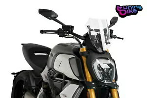 PUIG フロントスクリーン ネイキッド N.G.スポーツ調整可能 DUCATI DIAVEL 1260 S 20- PUIG WINDSCREENS NAKED N.G. SPORT ADJUSTABLE FOR DUCATI DIAVEL 1260 S 20-
