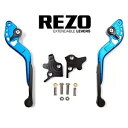 Rezo 拡張可能なブルーオートバイレバーセットスズキ SV 650 X 2018- Rezo Extendable Blue Motorcycle Lever Set for Suzuki SV 650 X 2018-(2)