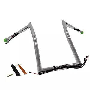 クローム 12 インチ 配線済みハンドルバー 1.25 インチ 25mm 2015 ハーレー ロード グライド用 (スムー..