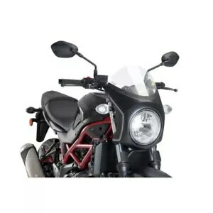 PUIG セミフェアレッド ウィンドスクリーン SUZUKI SV650 16-24 トランスペアレントブラック PUIG SEMI-FAIRED WINDSCREEN SUZUKI SV650 16-24 TRANSPARENT-BLACK