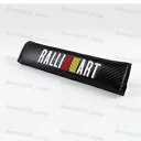 RALLIART カーボンファイバールックシートベルトカバーショルダーパッドのセット (三菱用) Set of RALLIART Carbon Fiber Lo...