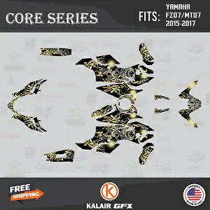 ヤマハ FZ-07 MT-07 (2015-2017) コア用グラフィックスキット - ゴールド Graphics Kit for YAMAHA FZ-07 MT-07 (2015-2017) Core - GOLD