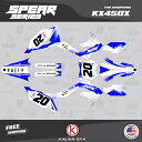 Kawasaki KX450X 2021 2022 2023 スピア用グラフィックデカールキット - ブルー Graphics Decal Kit for Kawasaki KX450X 2021 2022 2023 Spear - Blue(2)