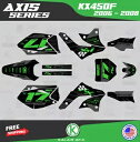 Kawasaki KX450F (2006-2008) 軸-グリーン-シフト用グラフィックスキット Graphics Kit for Kawasaki KX450F (2006-2008) Axis-Green-Shift(2)