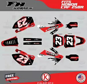 ホンダ CRF250R (2004-2009) CRF 250R FH シリーズ用グラフィックスキット - レッド Graphics Kit for Honda CRF250R (2004-2009) CRF 250R FH Series - Red