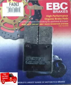  RF 600 1993  1997 EBC ˥åꥢǥ֥졼ѥå FA63 X1 åȤŬ Fits Suzuki RF 600 1993 to 1997 EBC Organic REAR Disc Brake Pads FA63 X1 SET