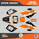 Honda XR50 (2000-2003) XR 50 Viper シリーズ用グラフィックスキット - オレンジ Graphics Kit for Honda XR50 (2000-2003) XR 50 Viper Series - Orange(2)