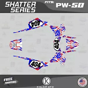 ヤマハ PW50 (1990-2023) PW-50 PW 50 シャッター シリーズ用グラフィックスキット - レッド ホワイト Graphics Kit for Yamaha PW50 (1990-2023) PW-50 PW 50 Shatter Series-Red White