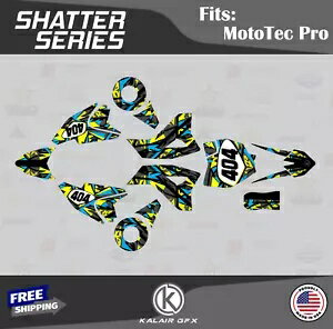 MotoTec 36V および 48V Pro 電動ダートバイク シャッター用グラフィックス キット - シアン Graphics Kit for MotoTec 36V and 48V Pro Electric Dirt Bike Shatter - Cyan