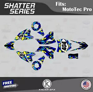 MotoTec 36V および 48V Pro 電動ダートバイク シャッター用グラフィックス キット - ブルー Graphics Kit for MotoTec 36V and 48V Pro Electric Dirt Bike Shatter - Blue