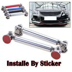 2x С ե å ȥå å Хѡ ץå  ݡ С Ǵ 7.5cm 2x Silver Front Lip Strut Rod Bumper Splitter Tie Support Bars Adhensive 7.5cm