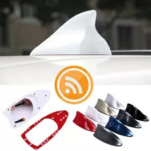 ホワイトフカヒレルーフカーアンテナラジオ空中FM/AMアンテナカバートリムユニバーサル White Shark Fi..