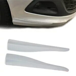2 個白い車のバンパーコーナーリップガードスクラッチプロテクターストリップトリムアクセサリー 2pcs White Car Bumper Corner Lip Guard Scratch Protector Strip Trim Accessories