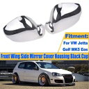 2 個クロームウイングミラードアキャップカバーハウジング VW ゴルフウサギジェッタ MK5 US 2PCS Chrome Wing Mirror Door Caps Cover Housing For VW Golf Rabbit Jetta MK5 US(2)