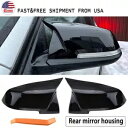 2x グロスブラック M3 スタイルバックミラーカバーキャップ BMW F20 F21/F30/F32/F36 M2 2x Gloss Black M3 Style Rearview Mirror Cover Cap For BMW F20 F21/F30/F32/F36 M2(2)