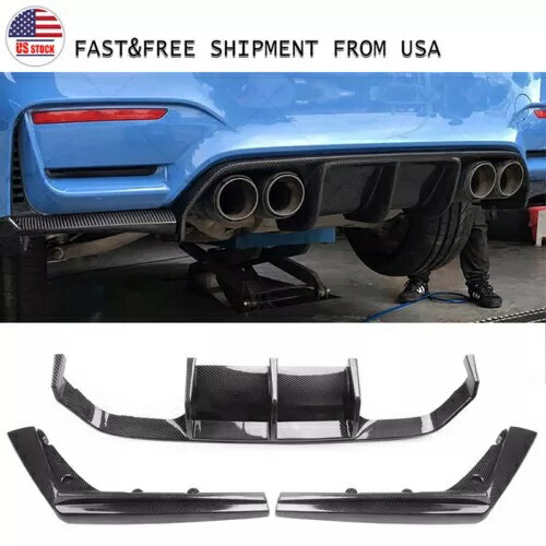 楽天カスタムパーツ WORLD倉庫3X BMW F80 M3 F82 F83 M4 カーボンファイバー V スタイルリアバンパーディフューザー 2015-2020 3X For BMW F80 M3 F82 F83 M4 Carbon FIber V Style Rear Bumper Diffuser 2015-2020