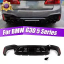 2017-23 BMW G30 G31 5 シリーズ M スポーツ リアディフューザー リップグロス ブラック M5 スタイル For 2017-23 BMW G30 G31 5 Series M Sport Rear Diffuser Lip Gloss Black M5 Style