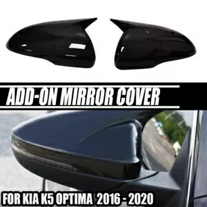 楽天カスタムパーツ WORLD倉庫グロスブラックホーンスタイルサイドミラーカバーキャップアドオン起亜 K5 オプティマ 2016 ? 2020 Gloss Black Horn Style Side Mirror Cover Cap Add-on For KIA K5 Optima 2016~2020