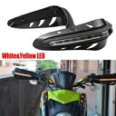 ブラック - オートバイハンドルバーハンドガード LED シグナルライト付き ダートバイク ATV オフロード Black -Motorcycle Handlebar Hand Guard W/LED Signal Light Dirt Bike ATV Off-Road(2)