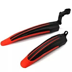 調節可能なマウンテン バイク/eBike フェンダー - フロント/リア - レッド/ブラック B07NTPCZ29 Adjust..