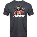 ICON スーサイド キング T シャツ - ヘザー チャコール - S 3030-21944 ICON Suicide King T-Shirt - Heather Charcoal - Small 3030-21944