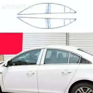 シボレークルーズ 2010-2015 クローム鋼窓ストリップ敷居モールディングカバー 22PC For Chevrolet Cru..