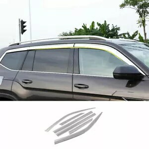 フォルクスワーゲン アトラス 2018-2021 ABS クロームメッキウィンドウベントサンシェード 6 個 For Vo..