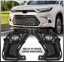 1 * ペア 2024-25 トヨタ グランド ハイランダー フロント バンパー LED ホワイト フォグ ライト キット 1*Pair For 2024-25 Toyota Grand Highlander Front Bumper LED White Fog Light Kit