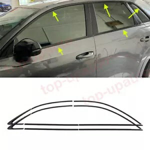 2019-2022 2023 アウディ Q3 スチールブラック Windows 敷居モールディングストリップトリム 10 個 for..