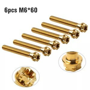 6 ĤΥͥȥ륯إåɥե󥸥ͥ M6x60mm ɥȥХ- 6pcs Titanium Screws Torx Head Flanges Screws M6x60mm Gold For Motorcycle-