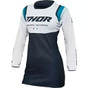 THOR ウィメンズ パルス レブ ジャージ - ミッドナイト ブルー/ホワイト - S 2911-0233 THOR WOMEN'S PULSE REV JE...