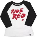 Factory Effex Honda Ride レッド ユース ベースボール シャツ - ブラック/ホワイト - XL 22-83316 Factory Effex Honda Ride Red Youth Baseball Shirt - Black/White - XL 22-83316
