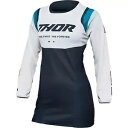 THOR ウィメンズ パルス レブ ジャージ - ミッドナイト ブルー/ホワイト - L 2911-0235 THOR WOMEN'S PULSE REV JE...