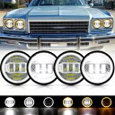 4 個 5.75 インチ 5-3/4 インチ LED ヘッドライト Hi-Lo DRL ターン ビュイック リビエラ ダッジ チャージャー用 4PCS 5.75" 5-3/4" LED Headlights Hi-Lo DRL Turn for Buick Riviera Dodge Charger