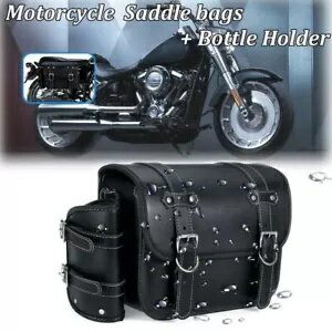 2 個オートバイサイドサドルバッグサドルバッグ荷物 PU レザーパニエツールバッグ 2 Pcs Motorcycle Si..