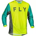 フライ レーシング キネティック メッシュ コレ ジャージ - ハイビズ/ティール/グレー - L 377-316L Fly Racing Kinetic Me...