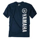 Factory Effex Yamaha バーティカル T シャツ - ヘザー ネイビー - M 27-87222 Factory Effex Yamaha Vertical T-Shirt - Heather Navy - Medium 27-87222