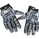 リーサル スレット デカール タトゥー グローブ - ブラック/ホワイト - L GL15017L Lethal Threat Decals Tattoo Gl...